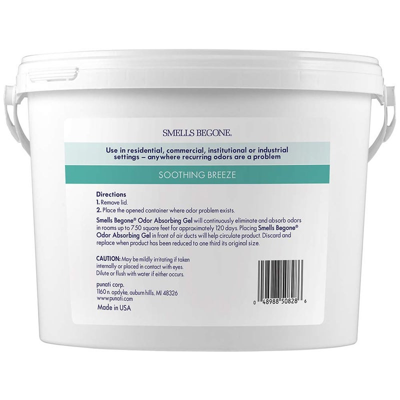 SMELLS BEGONE 1-Gallon Gel Odor Eliminator â€“ High-Capacity, Long-Lasting Absorber for Large Basements, Garages, Workshops & Commercial Areas â€“ Removes Tough Odors with Essential Oils (Soothing Breeze) - Image 2